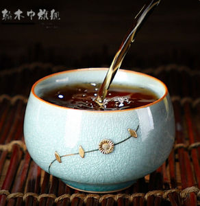 950人付款淘宝囍善缘茶具单杯汝窑冰瓷冰花满心杯陶瓷功夫茶单杯子