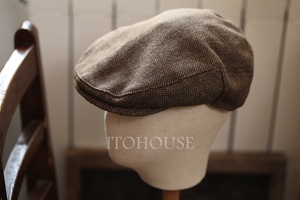 itohouse出品英式peakedcap棕色毛呢鸭舌帽