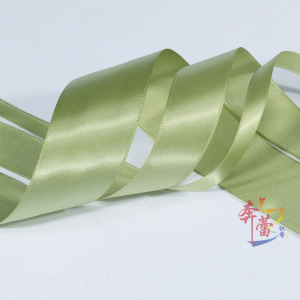 高端加密圆孔涤纶丝带礼品包装缎带婚庆丝带豆绿色浅军绿色彩织带