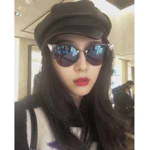 正品女帽子春秋款范冰冰同款八角帽时尚贝雷帽绵羊皮画家帽女皮帽