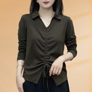 纯棉时尚长袖衬衫女秋季新款设计感显瘦减龄女士衬衣高档洋气小衫