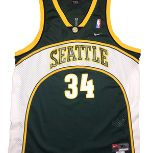NBA NIEK元年耐克雷阿伦西雅图超音速队 复古 球迷版 刺绣 SW球衣