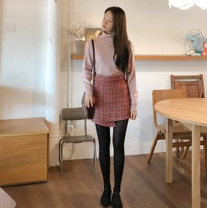 韩国代购正品直发CRKO秋季女装粗花呢不对衬裙