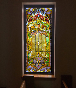 教堂复古彩色玻璃贴膜 窗户移门防晒不透带胶或静电装饰衣柜贴纸