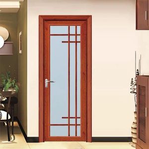 简约中式平开门厕所卫生间浴室钛美铝合金玻璃门定制