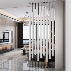 铁艺隔断屏风客厅网红装饰创意镂空简约北欧现代免打孔格栅入户新