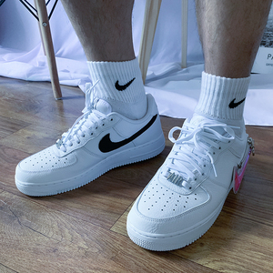 2双装nike毛巾底短筒袜子耐克健身跑步白袜对勾吸汗秋冬篮球运动