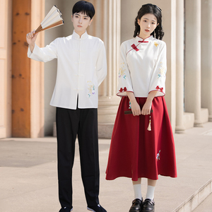 民国风五四青年装表演服男女学生复古合唱诗歌朗诵青春活力衣社