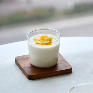 简约布丁杯酸奶杯子薄款高硼硅玻璃杯耐高温儿童辅食小碗可蒸蛋