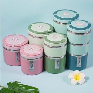 正品华美特得美不锈钢迷你乐彩保温饭盒桶 密封便携可爱学生餐盒