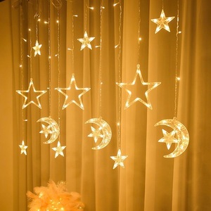 星星灯LED暖光窗帘彩灯串橱窗卧室宿舍阳台背景电池插电装饰氛围