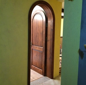 圆木匠拱形门纯实木门全木门 原木房间门室内卧室门烤漆套门定制
