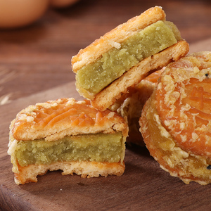 老式绿豆饼板栗饼夹心馅饼绿豆糕传统特产小吃零食休闲食品宵夜