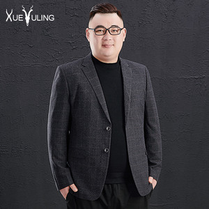 大码男装休闲西服加肥加大中年男士胖子外套胖佬宽松便西西装上衣
