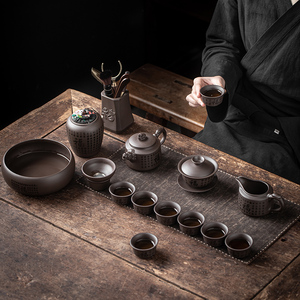 高档紫砂功夫茶具套装办公室用可定制泡茶器整套家用中式茶壶盖碗