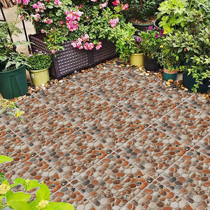 美式室外阳台院子瓷砖 庭院户外仿鹅卵石地砖 花园露台防滑地面砖