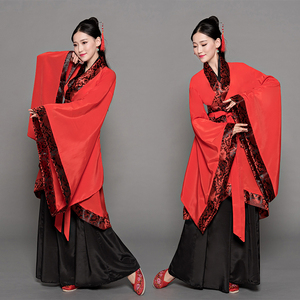 古装汉元素改良中国风广袖交领演出服装学生复古成人礼汉服女套装