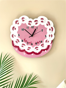 卡通爱心创意蛋糕装饰挂墙钟表客厅烘焙餐饮店铺静音个性挂钟时钟