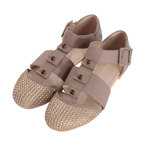 【清仓不退换】merryjenny复古罗马鞋草编织珍珠平底凉鞋