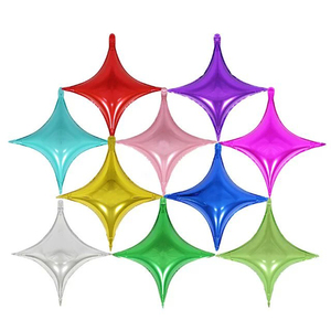 铝箔小号四角形气球 多色可选 铝膜四角星气球 铝箔装饰气球