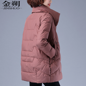 棉服女中长款2023年新款韩版宽松中年棉衣大码妈妈装加厚冬季外套