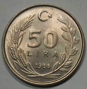 土耳其1985年50里拉coppernickelzinc268mm