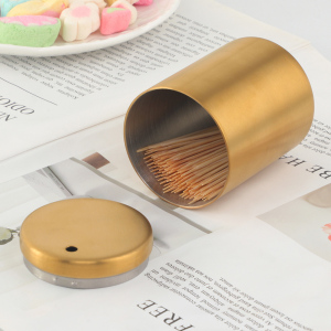 不锈钢牙签筒 高档欧式牙签盒酒店家用客厅牙签罐 网红便携牙签筒