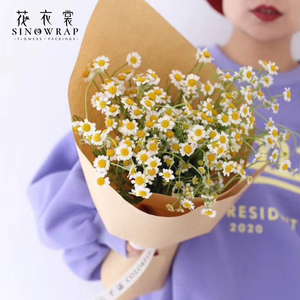 原色复古纯色牛皮纸卡通花束包装纸 鲜花礼品包装纸 包书皮纸40张