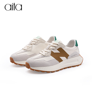 aita真皮华夫阿甘鞋女厚底老爹鞋ins潮轻便运动休闲鞋2022春新款
