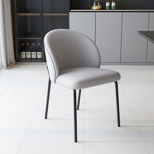 丹麦餐椅家用现代简约设计师款布艺极简软包贝壳椅北欧靠背吃饭椅