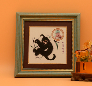 十二生肖胎毛画