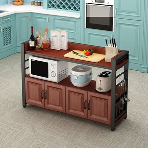厨房小长桌切菜桌微波炉置物柜多功能操作案台简易家用烤箱多层架