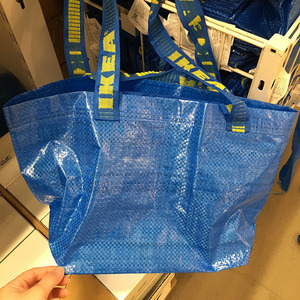 ikea宜家正品 限量供应 宜家小号购物袋 蓝色编织袋小袋子 布拉比
