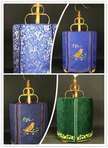 缎子布料 高档刺绣 加厚双层 全封顶 画眉 笼衣 笼罩 鸟笼罩 笼布
