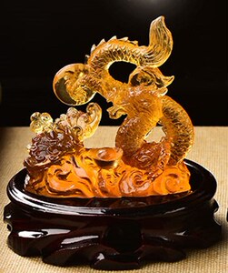 易明开居飞龙添贵琉璃摆件2021牛年属猴人本命年礼物客厅卧室