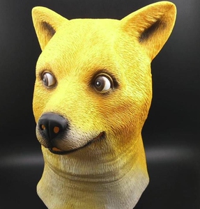 shiba inu doge dogs mask 柴犬乳胶面具秋田犬面具狗头头套面具