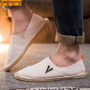 渔夫小花园布鞋中式2019潮男一脚蹬懒人鞋帆布鱼它品夏唐装老百京