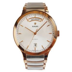 rado 雷达晶萃pvd镀玫瑰金日历星期自动机械男表r30158113