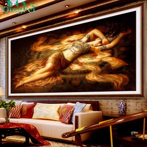 青飞5d精准印布飞天供养十字绣云端睡美人敦煌人物美女丝线钻石画