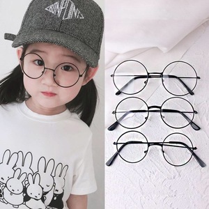 儿童圆框眼镜韩版文艺小眼镜男孩女孩宝宝可爱萌平光眼镜圆形眼镜