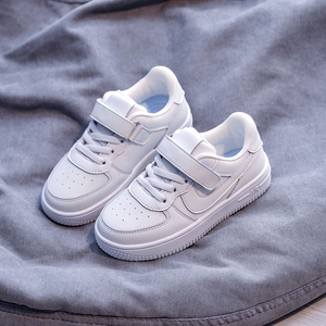 儿童小白鞋宝宝板鞋潮秋季男童跑步鞋女童中帮休闲鞋中大童运动鞋