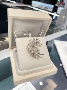 日本代购 MIKIMOTO 御木本 银质 奢华 羽毛 珍珠 胸针 高档礼物