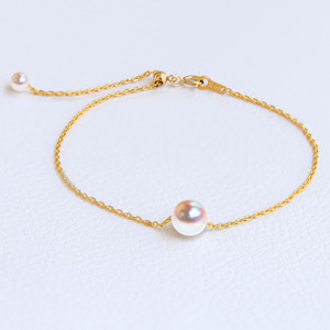 18k珍珠手链日本akoya满天星海水珍珠可调节路路通单珠手链送女友