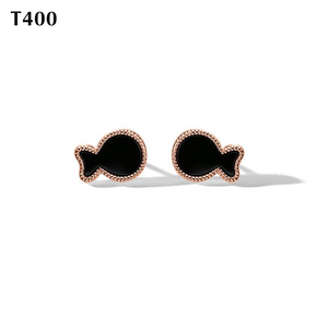 t400黑玛瑙小丑鱼纯银耳钉女小众原创设计高级感轻奢海洋银饰