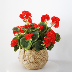 美式客厅仿真花艺套装 假花海棠花束礼物摆件桌面摆花绢花盆栽