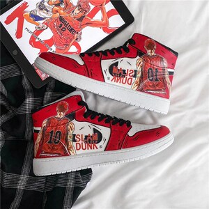 灌篮高手aj1男2021年红白色空军一号高帮板鞋樱木花道篮球运动鞋