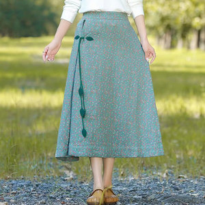 棉麻半身裙亚麻民族风