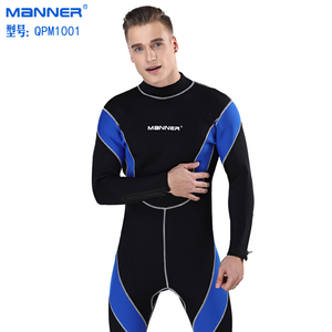 浮潜潜水冬泳蛙人衣 manner新款男装长袖湿式潜水服 潜水装备