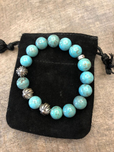 美国正品代购chrome hearts克罗心 12mm绿松石珠子手链