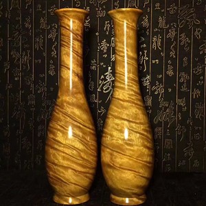 正品四川小叶桢楠花瓶摆件观音瓶金丝楠木工艺礼品精品水波纹川料